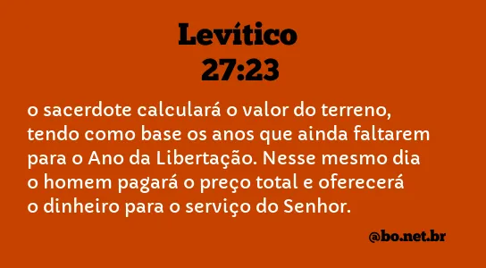 Levítico 27:23 NTLH