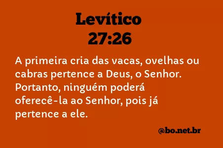 Levítico 27:26 NTLH