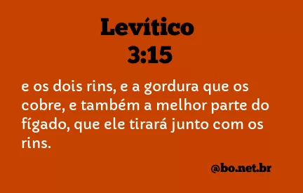 Levítico 3:15 NTLH