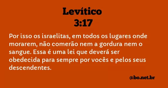Levítico 3:17 NTLH