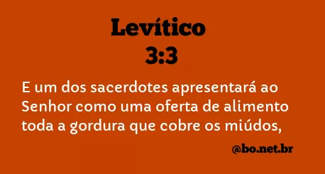 Levítico 3:3 NTLH