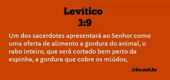 Levítico 3:9 NTLH