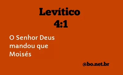 Levítico 4:1 NTLH