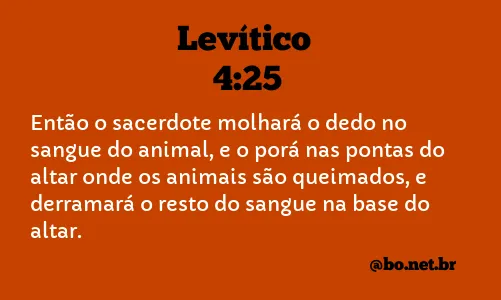 Levítico 4:25 NTLH