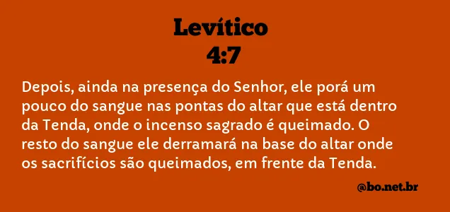 Levítico 4:7 NTLH