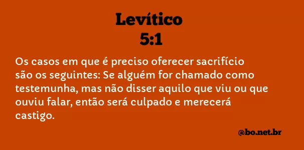 Levítico 5:1 NTLH