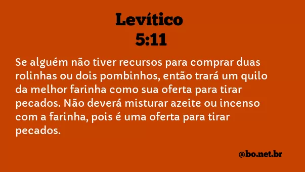 Levítico 5:11 NTLH