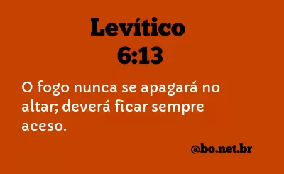 Levítico 6:13 NTLH