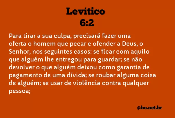 Levítico 6:2 NTLH