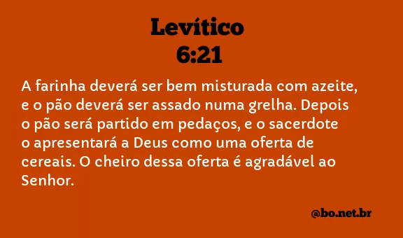 Levítico 6:21 NTLH