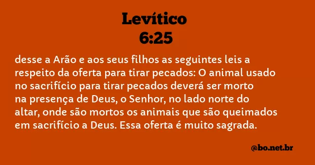 Levítico 6:25 NTLH