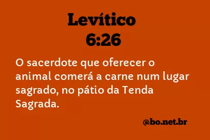 Levítico 6:26 NTLH