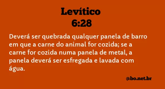 Levítico 6:28 NTLH