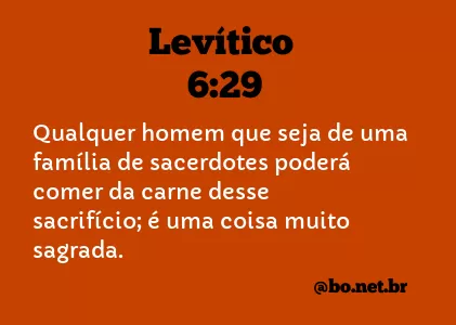 Levítico 6:29 NTLH