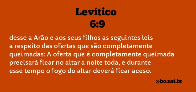 Levítico 6:9 NTLH