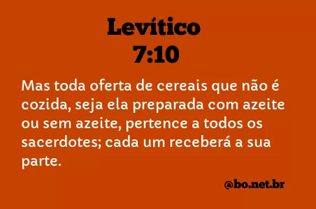 Levítico 7:10 NTLH