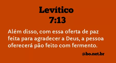 Levítico 7:13 NTLH