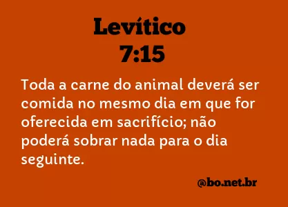 Levítico 7:15 NTLH