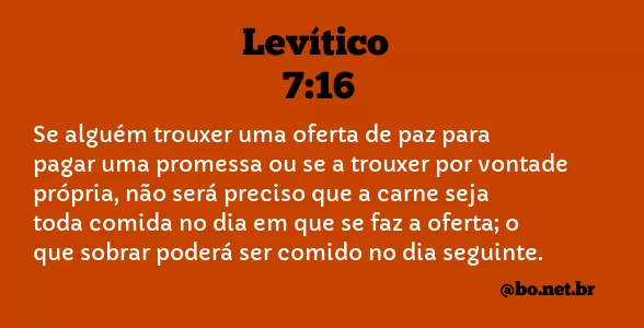 Levítico 7:16 NTLH