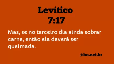 Levítico 7:17 NTLH