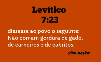 Levítico 7:23 NTLH