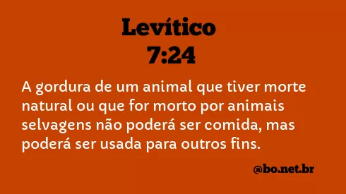 Levítico 7:24 NTLH