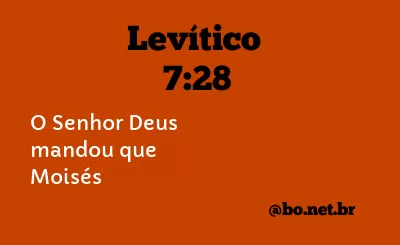 Levítico 7:28 NTLH