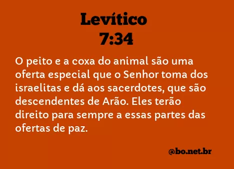 Levítico 7:34 NTLH