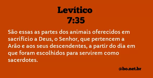Levítico 7:35 NTLH