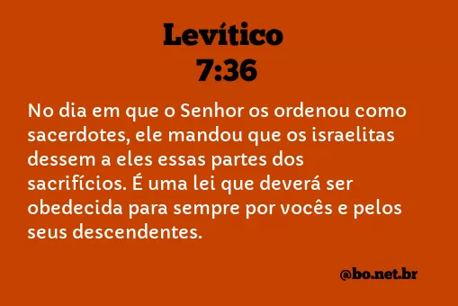 Levítico 7:36 NTLH