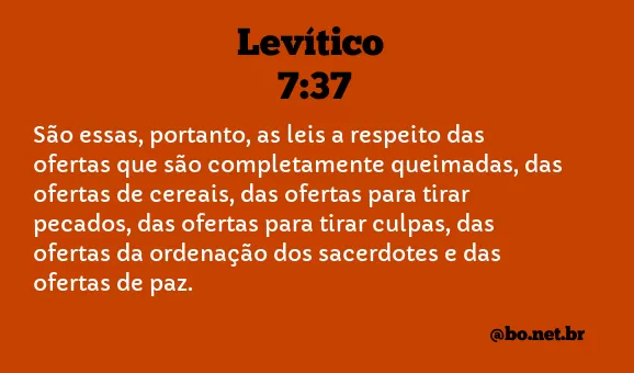 Levítico 7:37 NTLH