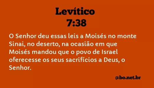 Levítico 7:38 NTLH