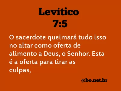 Levítico 7:5 NTLH
