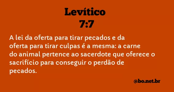 Levítico 7:7 NTLH