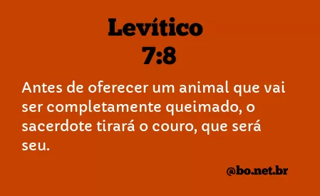 Levítico 7:8 NTLH