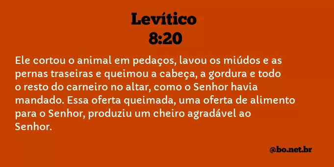 Levítico 8:20 NTLH