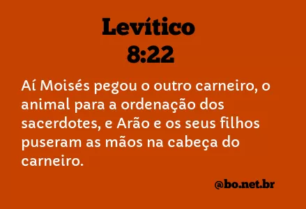 Levítico 8:22 NTLH