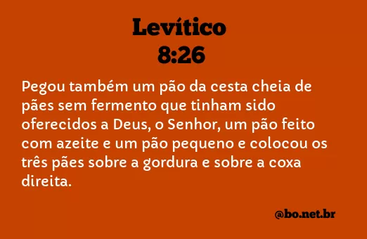 Levítico 8:26 NTLH