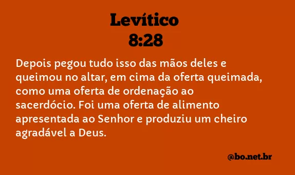 Levítico 8:28 NTLH