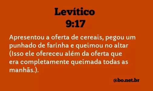 Levítico 9:17 NTLH