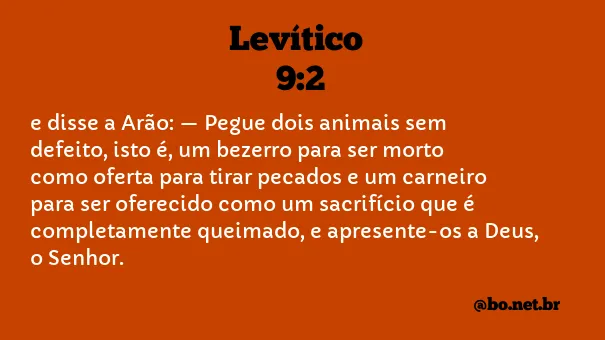 Levítico 9:2 NTLH