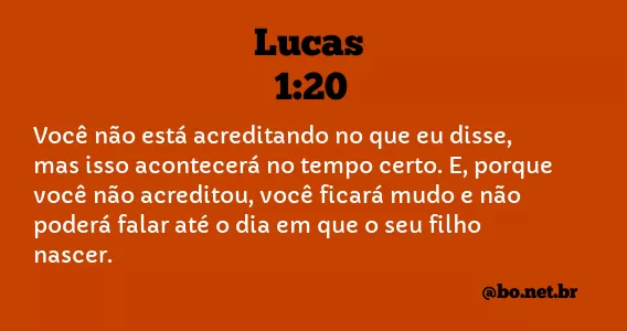 Lucas 1:20 NTLH