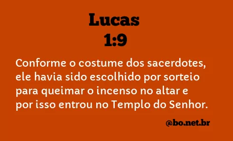Lucas 1:9 NTLH