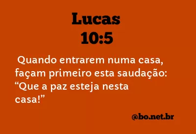 Lucas 10:5 NTLH