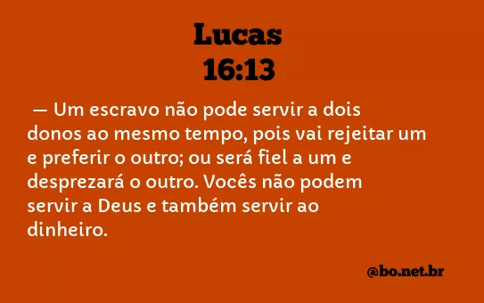 Lucas 16:13 NTLH