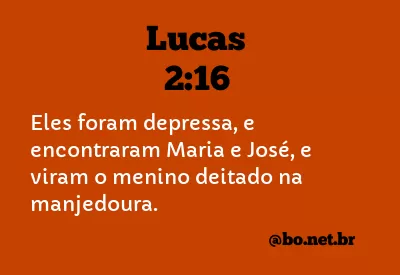 Lucas 2:16 NTLH