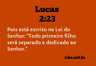 Lucas 2:23 NTLH