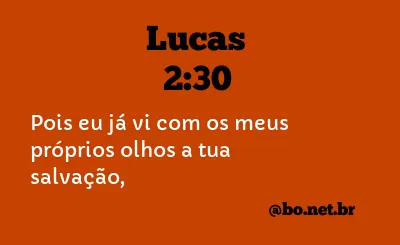 Lucas 2:30 NTLH