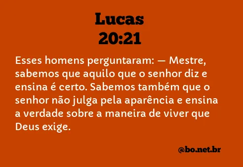 Lucas 20:21 NTLH