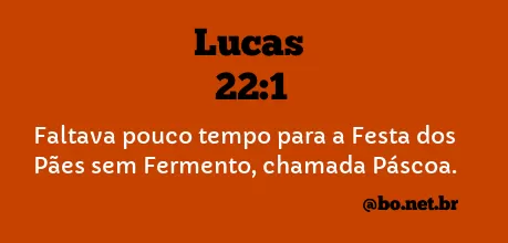 Lucas 22:1 NTLH